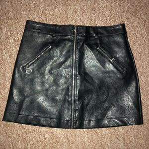 Black faux leather skirt size medium